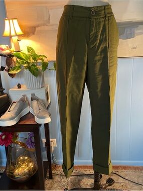 a new day Olive Pleated Tapered Chinos